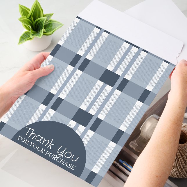 Gingham Plaid Pattern Thank You Business Envelope Mailers (Desk)
