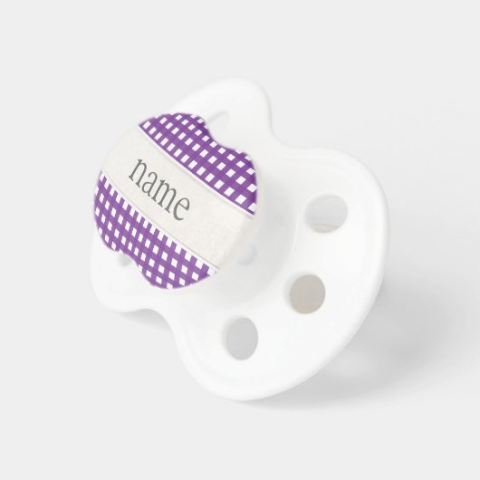 Gingham Plaid Personalized Pacifier (Front Right)