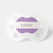 Gingham Plaid Personalized Pacifier (Front)