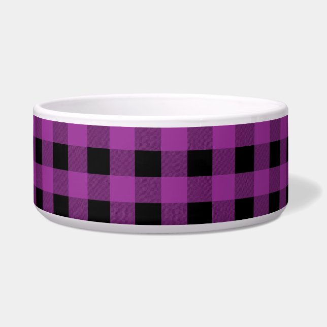 Gingham Plum and Black Bowl (Front)