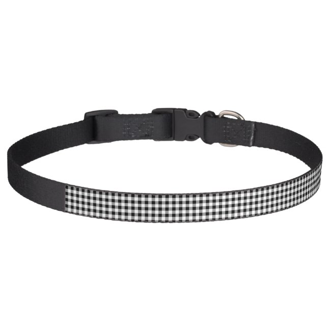 Gingham Print Dog Collar (Front)