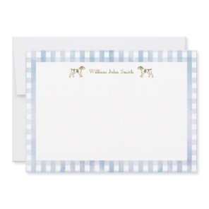 Gingham Puppy Flat cards