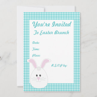 Gingham Rabbit Invitation