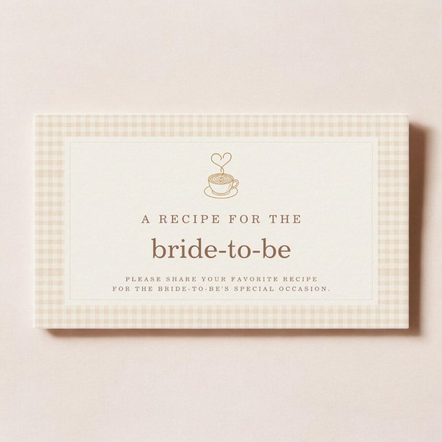 Gingham Recipe for Bride Love is Brewing Coffee Enclosure Card (Creator Uploaded)
