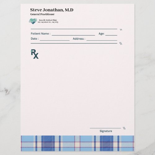 Gingham Recipes Blush Pink Check Cute Feminine Letterhead