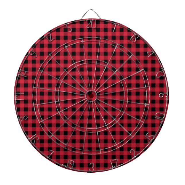 Gingham Red and Black Dart Board (Front)