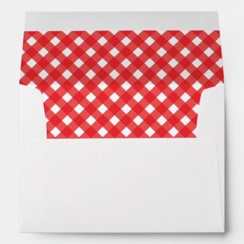 Gingham Red and White Check Envelope