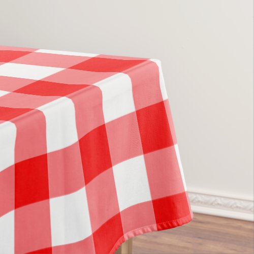 Gingham Red Summer Picnic Plaid Tablecloth