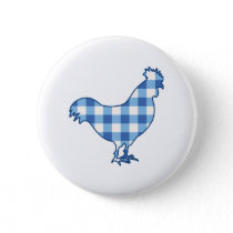 Gingham Rooster Button