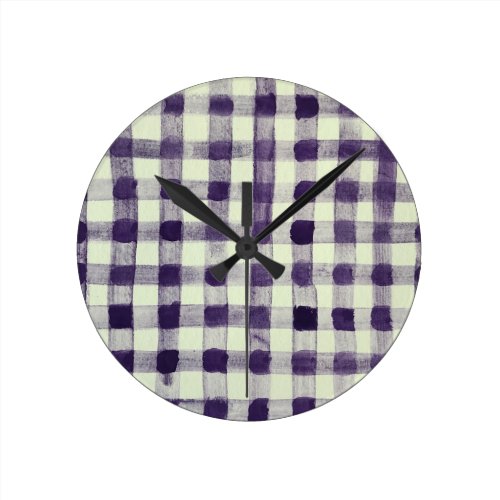 Gingham Round Clock