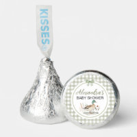 Gingham Sage Green Mallard Duck Baby Shower