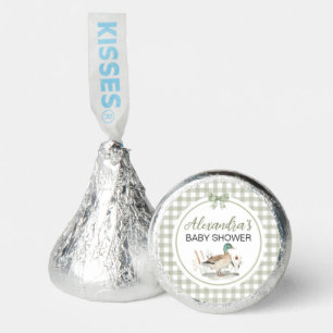 Gingham Sage Green Mallard Duck Baby Shower Hershey®'s Kisses®