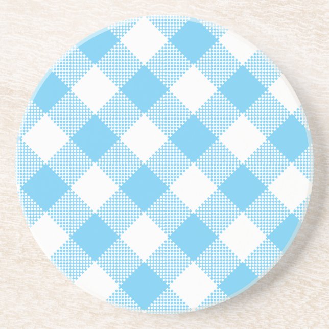 Gingham Series---Blue Coaster 1 of  many colors (Front)