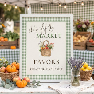 Gingham She's off Market Favors Sign Bridal Shower
