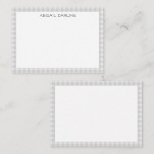 Gingham Simple Modern Thin Border Note Card