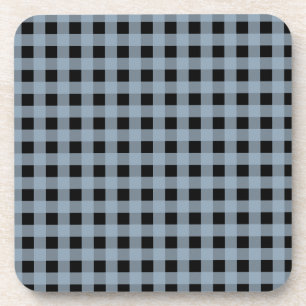 Gingham Slate and Black Drink Coaster
