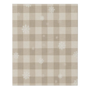 Gingham Snowflake Canvas – Neutral Beige Farmhouse