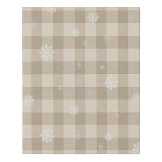 Gingham Snowflake Canvas – Neutral Beige Farmhouse
