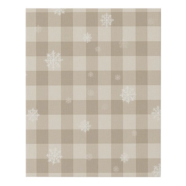 Gingham Snowflake Canvas – Neutral Beige Farmhouse (Front)