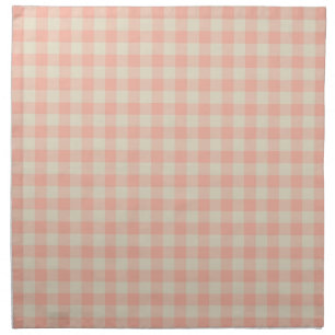 Gingham soft apricot pink cloth napkin