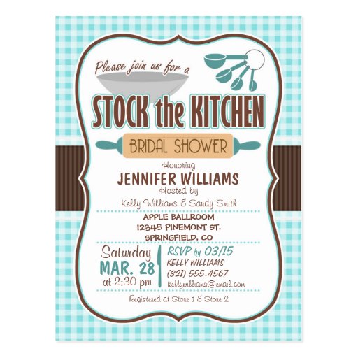 Stock The Kitchen Bridal Shower Invitations 1