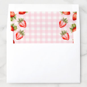 Gingham Strawberry Berry Envelope Liner