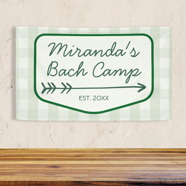 Gingham Summer Bach Camp Green Bachelorette  Banner (Gingham Summer Bach Camp Green Bachelorette Banner)