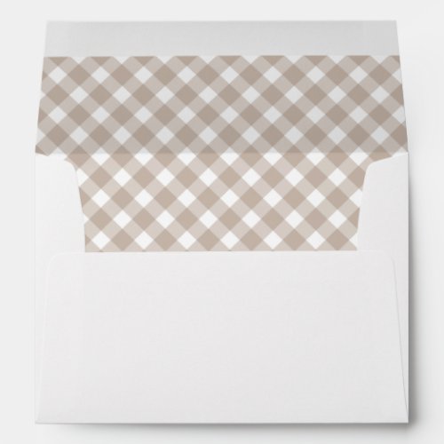 Gingham Tan Check Pattern Envelope