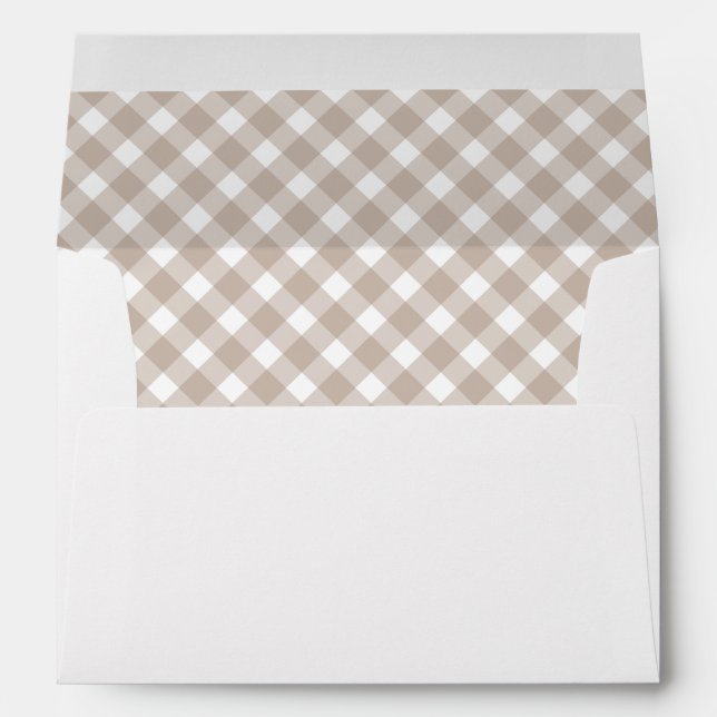 Gingham Tan Check Pattern Envelope (Back (Bottom))