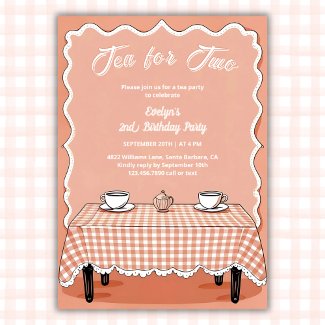 Gingham Tea Party Tea for Two 2nd Birthday