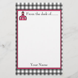 Gingham Teacher Stationery