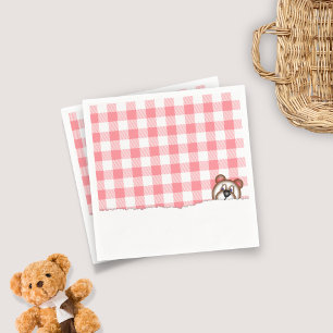 Gingham Teddy Bear Picnic Party hat Napkins