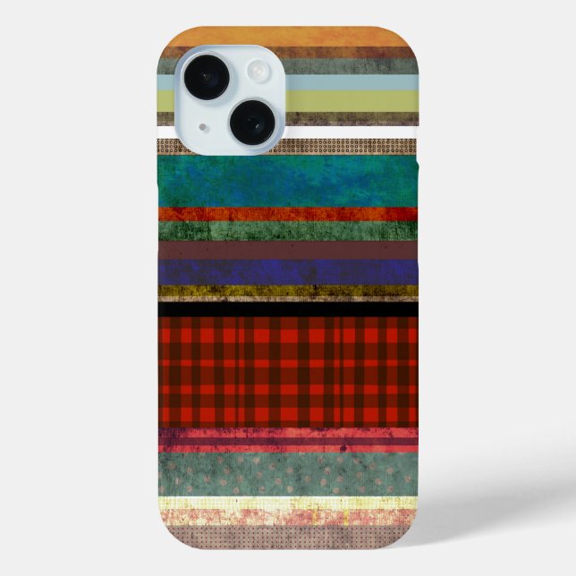 Gingham trend Grungy striped art Case-Mate iPhone Case (Back)