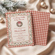 Gingham Vintage Christmas Baby Shower