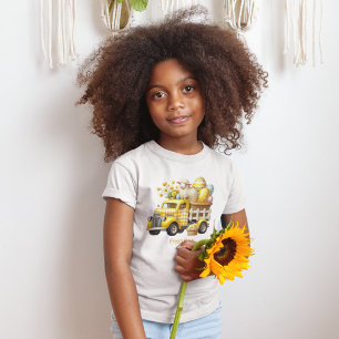 Gingham Vintage Truck Loaded With Easter Eggs  Toddler T-shirt