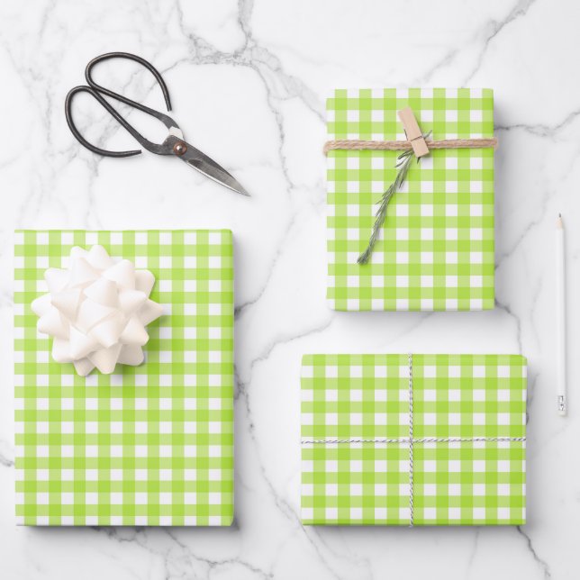Gingham Wrapping Paper Sheets (Front)