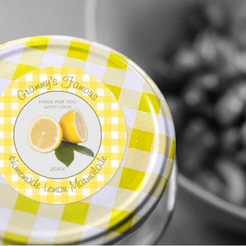 Gingham Your Famous Custom Lemon Marmalade Label 