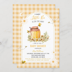 GinghamSweet Little Bee is on the Way Baby Shower Invitation