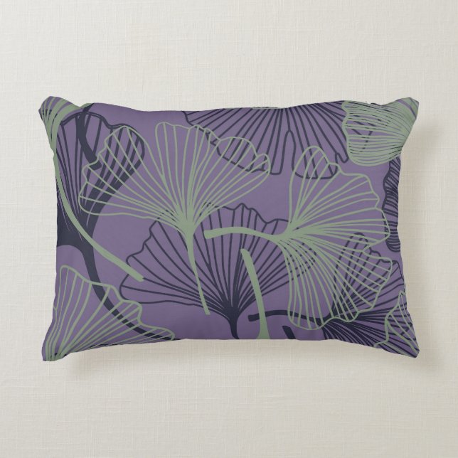 Gingko biloba: abstract vintage pattern. accent pillow (Front)