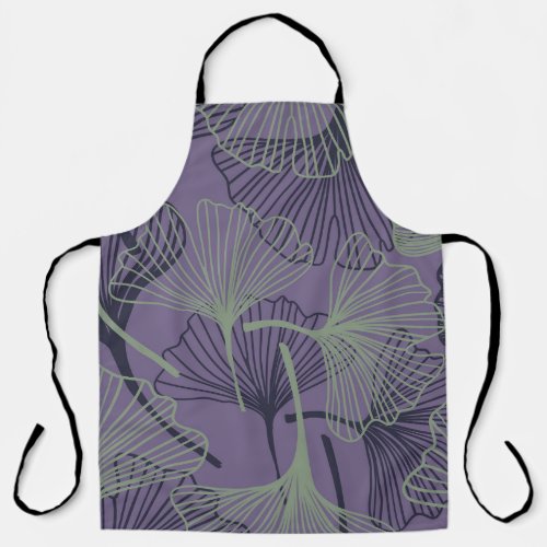 Gingko biloba abstract vintage pattern apron