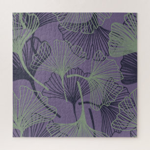 Gingko biloba: abstract vintage pattern. jigsaw puzzle