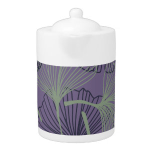 Gingko biloba: abstract vintage pattern. teapot