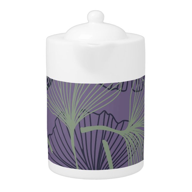 Gingko biloba: abstract vintage pattern. teapot (Front)