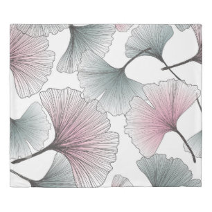 Gingko biloba hand-drawn. duvet cover