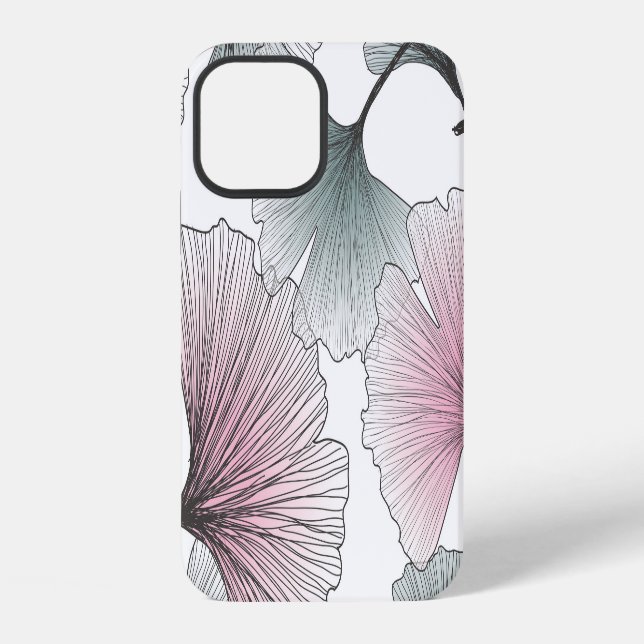 Gingko biloba hand-drawn. iphone case (Back)