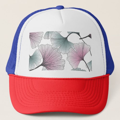 Gingko biloba hand_drawn trucker hat