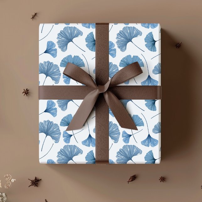 Gingko leaf blue and white pattern  tissue paper (Creator Uploaded)