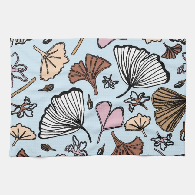Gingko leaves kitchen towel (Horizontal)