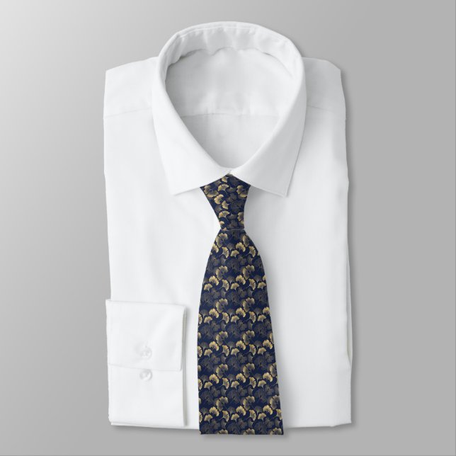 Gingko Leaves Necktie (Tied)