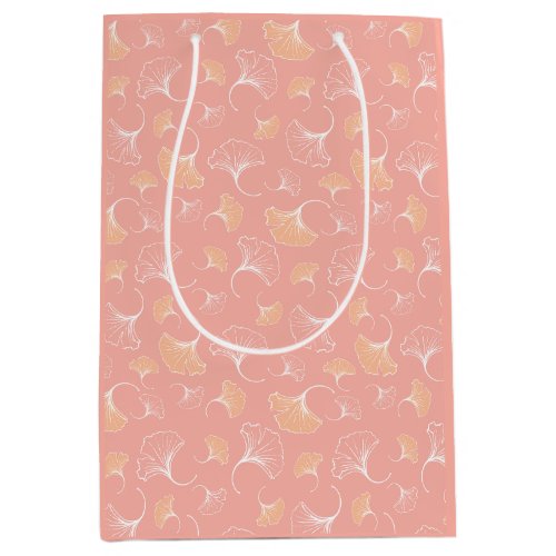 Gingko Leaves Peachy Pink Gift Bag
